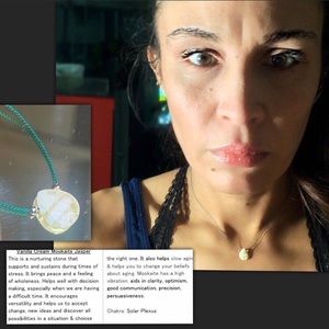 Vanilla Cream Mookaite Jasper Floating Necklace